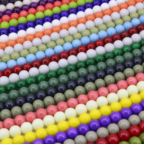15 Colors Baking Paint Glass Round 8mm Loose Beads Fit Diy Necklace/bracelet for Women Accessories Spacers Jewelry 15inch B3248