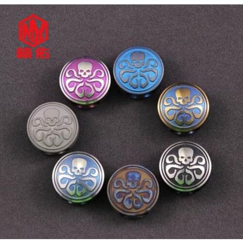 Titanium Alloy Necklace Bracelet Pendant Double Hole Paracord Knife Beads Outdoor Tool Accessories