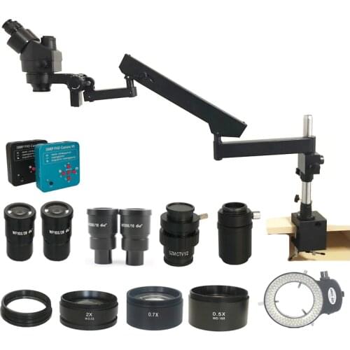 Ship from Spain 3.5X-90X Simul Focal Trinocular Articulating Arm Clamp Microscope 38MP HDMI -Compatible USB Microscopio Camera