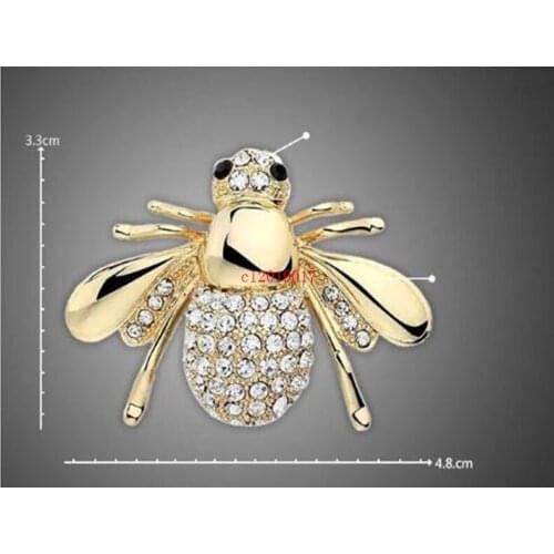 European And American Big Cute Bee Brooch CZ Brooch Pin Collar Cardigan Dress Female Jewelry Brooches For Wedding Bouquets