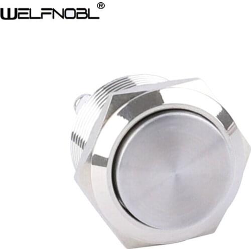 Metal Screw 19mm ON OFF Self-Locking 1NO Waterproof Latching Mini Push Button Switch