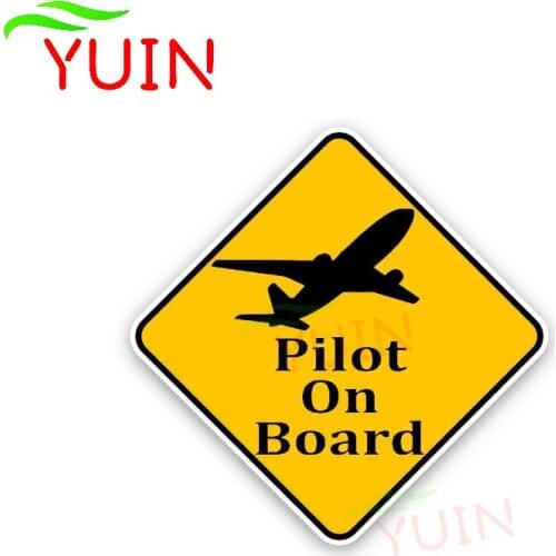 Pilot on Board Car Sticker Personalized PVC Warning Decals Fashion Body Decoration Auto Parts Waterproof Decal 14*14cm