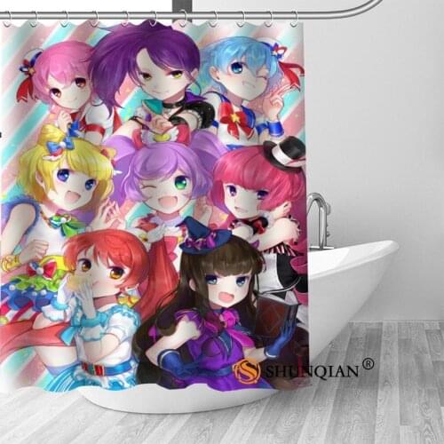 Pripara Shion And Sophie Anime Polyester Fabric Printing Shower Curtain 12 Hooks For The Bathroom 3D Waterproof Bath Curtain