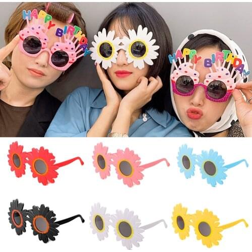 Hawaiian Tropical Party Sunglasses Sunflower Flower Eyeglasses Summer Party Decor Photo Booth Props Bride to be Party Supplies
