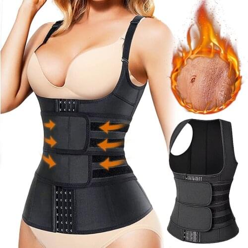 Women Body Shaper Sweat Waist Trainer Vest for Women Underbust Corset Cincher Tummy Control Sport Girdle with Adjustable Belt
