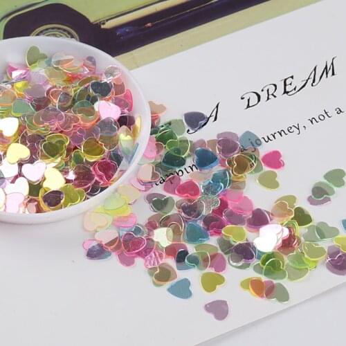 10g/Pack Transparent Color 3-6mm Little Heart Shape Loose Sequins DIY nail Craft Jewelry Making, Wedding Decoration confetti