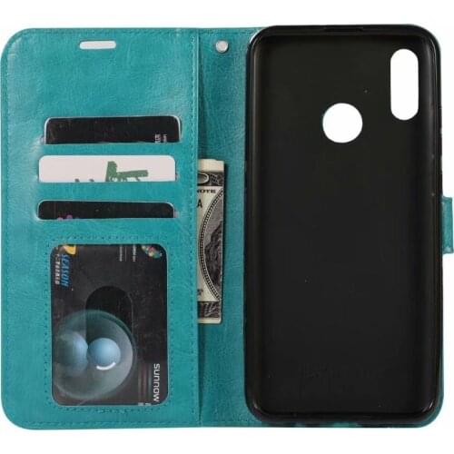 10pcs/lot Soft TPU + PU Leather Crazy Horse Wallet Case For huawei Y6 2019 Y7 2019 Enjoy 9 Y9 2019 Enjoy 9 PLUS