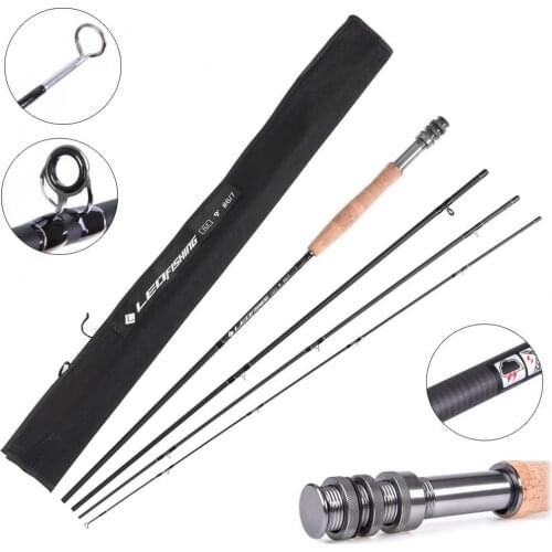 2.7m 9ft Fishing Rod Carbon Fiber Flying Fishing Rod #4/5/6/7 WT 4 Section Ultra Light Medium Hard Fly Pole