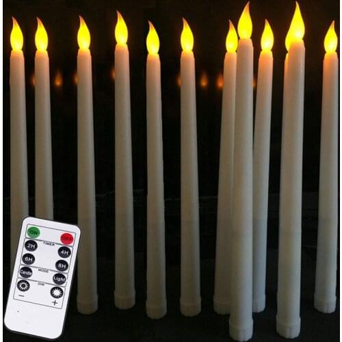 200pcs Remote controlled w/Timer Battery operate flameless led taper candle light 11" Candlestick Home Wedding party Decoration