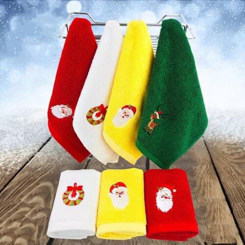 2020 New Decorative Christmas Towel Gift Luxury Hand Towel Set Embroidered Snowman Santa Claus Towel 100% Cotton Bath Towel