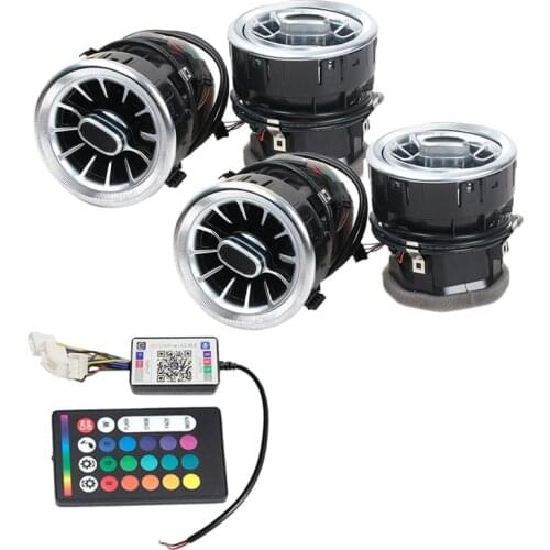 4PCS Dashboard Air Condition Vent Outlet Modification 64 Color LED Atmosphere Light for Benz V Class W447 V260 2015-2020