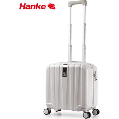 Hanke Business Travel Suitcase Carry On Luggage Hard Shell 100% PC Mute Spinner Wheels Rolling Luggage Boarding 16 18 Inch