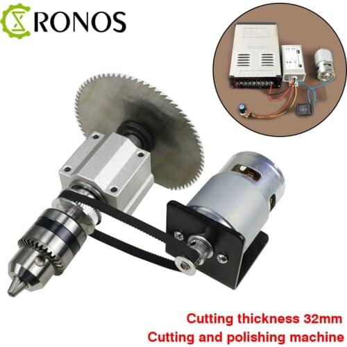 DIY Circular Table Saw Blade Cutting Engraving Mini Bench Saw+775 DC Motor Strong Magnetic +118XL Synchronous Belt And Wheel
