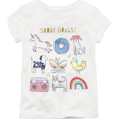 Cartoon Animal Baby Girl Tees Shirts Summer Newborn Clothes Tops 100% Cotton Babies Girls Dress Infant Blouse Kids Outfits 0-2Y