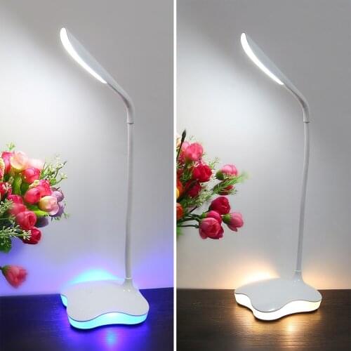Flexible USB Rechargeable 14LED Sensor Touch Desk Table Lamp Reading Light Lamp Dimmable 3 Level Brightness Eye-Protection