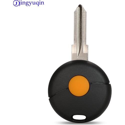 Jingyuqin 10ps 1 Button Remote Car Key Shell For Benz Smart Fortwo Cabrio City Crossblade 1998-2012 Replacement Fob Case Cover