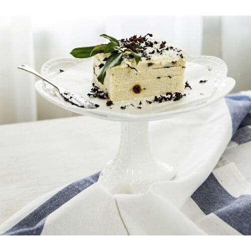 10 inch Creative White Emboss Ceramic Fruit Plates Cake Plate Snack Dishes Candy Dish Porcelain Tray Tableware Decoration