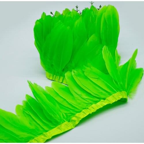 Wholesale 10Yard Natural Feathers 13-18cm Goose Feather Trim Ribbon Feather Fringe Feather for Craft Samba Dress/Skirt Decorate