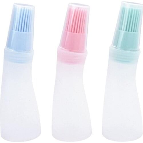 Portable Silicone Oil Bottle With Brush Baking BBQ Brush Pastry Oil Brush Kitchen Baking Oil barbecue Tool Gadgets