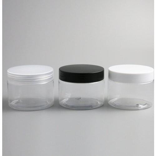 24 x 150g Empty Clear Cosmetic Cream Containers Cream Jars 150cc 150ml for Cosmetics Packaging Plastic Bottles with Plastic Cap