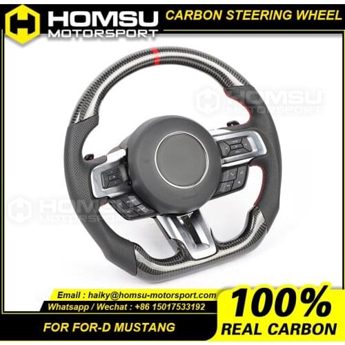 Custom-made Carbon Fiber Steering Wheel For ford mustang 2015-2017 Color & Design Customizable