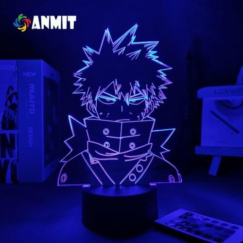 Led Panel Lights Anime Figure My Hero Academia Bakugo 3D Lamp Manga Gadget Valentines Day Gift Kids Night Light Anime Light