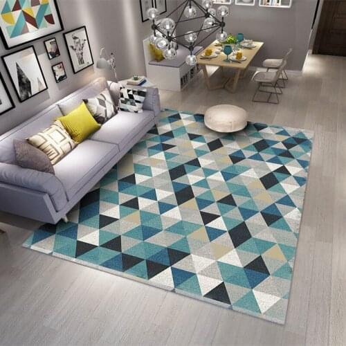 Nordic Geometric Woven Carpet For Living Room Bedside Area Rug Bedroom Sofa Coffee Table Floor Mat Polypropylene Washable Rug