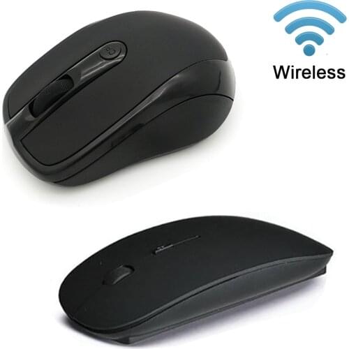 Ultra Thin USB Optical Wireless Mouse 2.4G 1600/2000 DPI Receiver Super Slim Mouse Cordless Computer PC Laptop Desktop