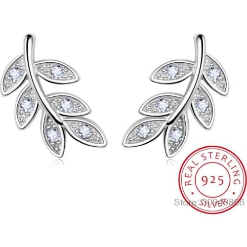 Boho Leaf Earring Ear Crawlers Wedding Jewelry Korean Trendy Minimalism Leaves Climber 925 Sterling Silver Earrings Brincos