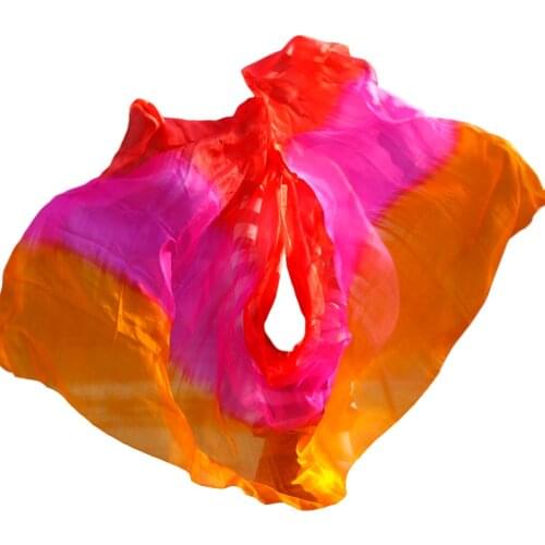 2018 high quality cheap dance veils womens sexy 100% silk belly dance veil wholesale orange +rose +red