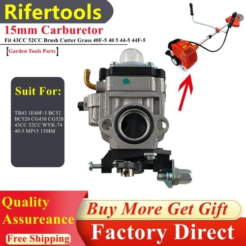 High Performance Honda Engine Parts Cab Fit 43CC 52CC Brush Cutter Grass 40F-5 40 5 44-5 44F-5 Mp15 40-5 15mm Carburetor Walbro