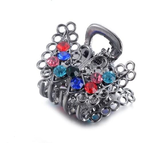 XIAONIANSHI New Fashion Metal Hair Claws Crab High Quality Multicolor Crystal Butterfly Hair Clips For Women Girls Hairwear