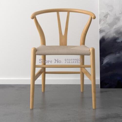Solid Wood Y-shaped Chair Dining Chair Backrest Desk Chair Simple Modern Comfortable Chair Chinese Single Study Chair