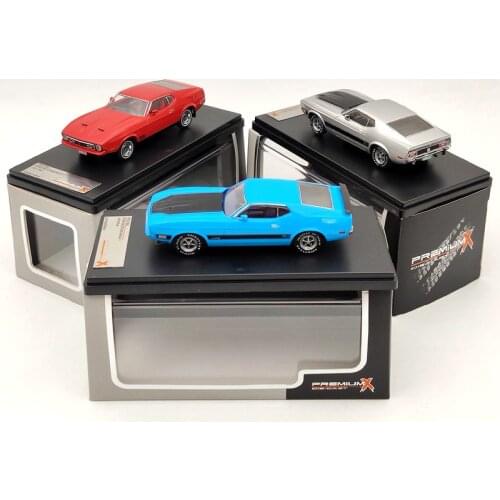1/43 Premium X For Ford Mustang Mach 1 Blue/Silver/Red Diecast Models Auto Car Gift Collection