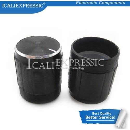 10PCS 15*17mm aluminum alloy potentiometer 15*17 knob rotary switch volume control knob black In Stock