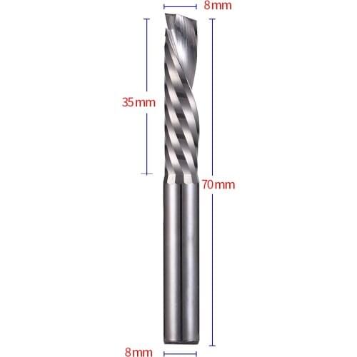 10Pcs 8x35x70L One Single Spiral Flute Carbide Up & Down Cut FOR CNC Milling Cutting Tools