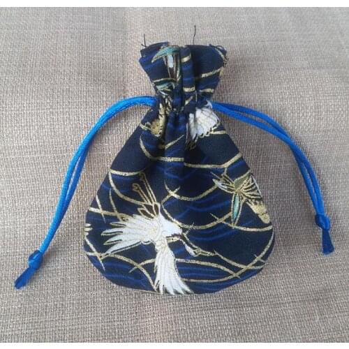 10pcs Japanese style and wind sachets Drawstring brocade gilding sachet Embroidered printed ukiyoe beam pocket