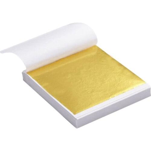 1000 Sheets Gold Leaf Imitation Silver Foil Paper for Gilding Funiture Wall Art Crafts Handicrafts Nails Decoration Wholesale X2