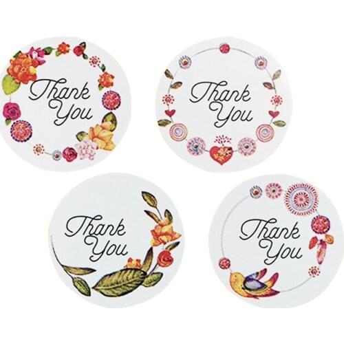 1200 Pcs/lot Floral Hoop DIY Sticker Thank You Sealing Packaging Sticker Baking Scrapbooking Labels For Handmade Gift