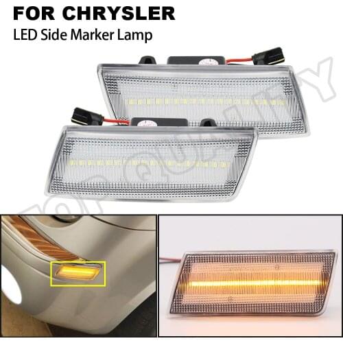 2PCS Clear Lens Amber LED Front Side Marker Light For Chrysler 300C 2005-2014 Replacement Side marker Signal Lamps Car-styling