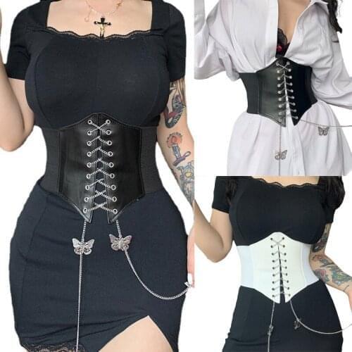 2021 Corset Wide Belts Pu Leather Slimming Body Belts For Women Elastic Waist Belts Cinto Sobretudo Feminin Ceinture Femme Fajas