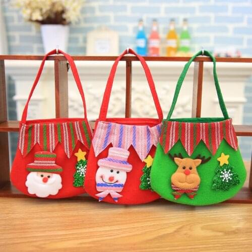 240 pcs /LOT Pouch Sack Present Bag Christmas Decoration Cute Santa New Year Chrismas Santa Claus Kids candy gift bags Handbag
