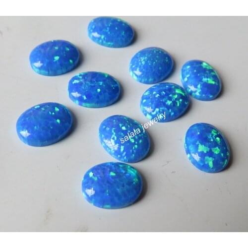 50/lot 8X10mm Oval Opal OP05 Dark Blue Oval Cabochon Opal Synthetic Oval Cabochon Fire Opal Stone Oval Cabochon Opal