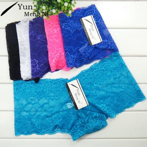 Yun Meng Ni Sexy Women Underpants Plus Size XXL Boy Shorts Lace Brief Panties Underwear Breathable Boxer Boyshorts Bragas 86831