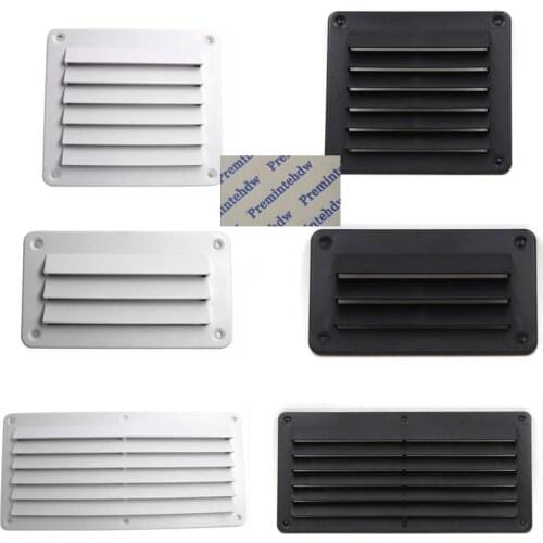 White Black Rectangle Plastic Air Vent Ventilator Grille Cover Ventilation RV Yatch Wall Mounted