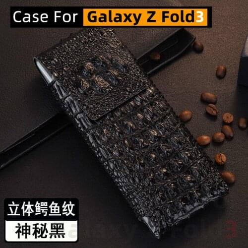 Genuine Leather Pouch Bag 2021.8 New Case For Samsung Galaxy Z Fold 3 Case Bag For Galaxy Z Fold3 5G Case