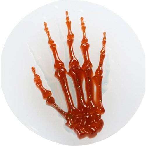 Skull Hand Halloween Silicone Mold Fondant Cake Decorating Candy Chocolate Tools Molds Gumpaste E6S4