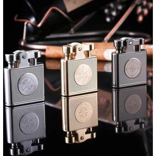 Honest Metal Retro Copper Kerosene Lighter Collectible Cigar Cigarette Accessories Mens Smoking Tool Gift for Boyfriend