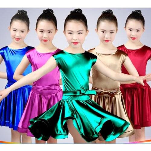 Kids latin dress girls dance wear Latin Competition Costumes Child Dancing dress wear clothes For Girls dance costumes Red