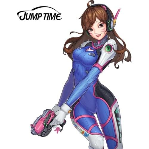 JumpTime 13cmx8.85cm Overwatch Original Character D.Va (Hana Song) Car Decoration Stickers Drift Racing Decal Window Car Styling